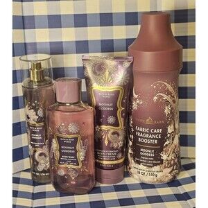 Bath & Body Works Moonlit Goddess Scent Booster, Body Wash, Cream & Mist 4pc Set